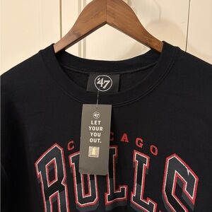 47 Chicago Bulls Black Crewneck Sweatshirt with Red & White Lettering